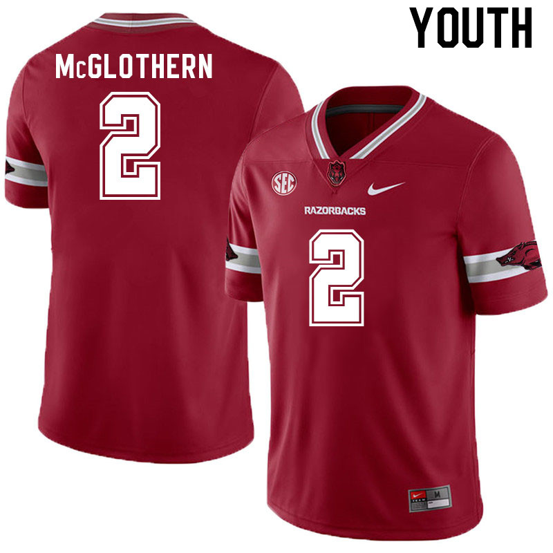 Youth #2 Dwight McGlothern Arkansas Razorback College Football Jerseys Stitched Sale-Alternate Cardi